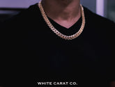 13mm - Elite Miami Cuban Chain in 10K Rose Gold - White Carat - USA & Canada